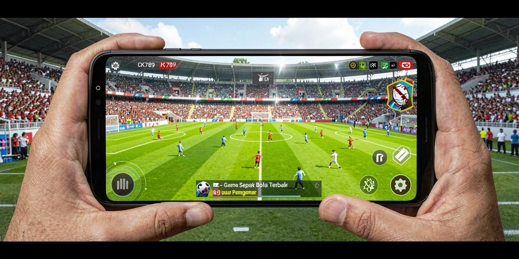 Tampilan gameplay CK789 dengan aksi sepak bola yang seru.