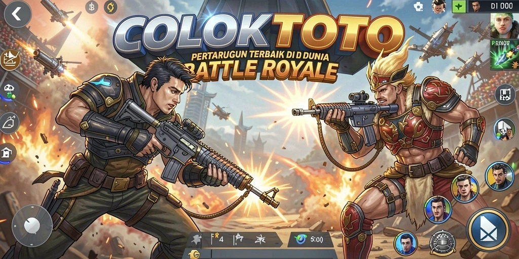 Tampilan gameplay seru dari COLOKTOTO yang penuh aksi Battle Royale.
