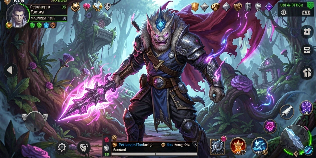 Tampilan gameplay menarik dari DV188 dengan aksi RPG seru.