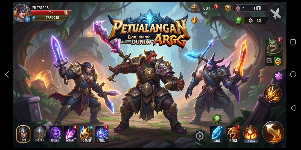 Tampilan gameplay menakjubkan dalam FILTER303 dengan berbagai aksi ARPG.