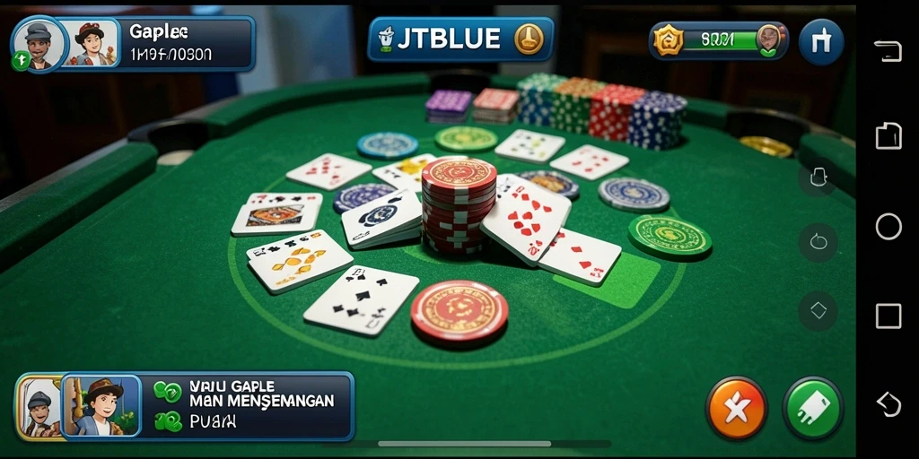 Screenshot JTBLUE menampilkan gameplay seru Gaple yang mengasyikkan.