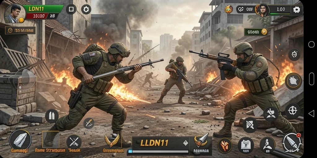 Screenshot gameplay yang menampilkan pertempuran SLG yang mendebarkan.