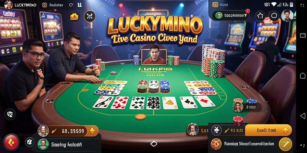 Tangkapan layar menunjukkan pengalaman bermain Live Casino yang menarik di LUCKYMINO.