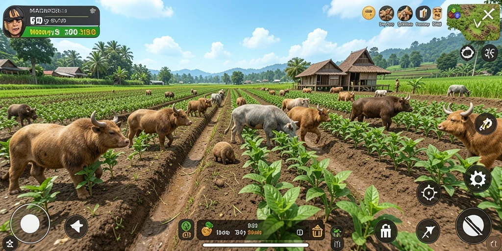 Tampilan gameplay seru saat mengelola pertanian di MACAN388.