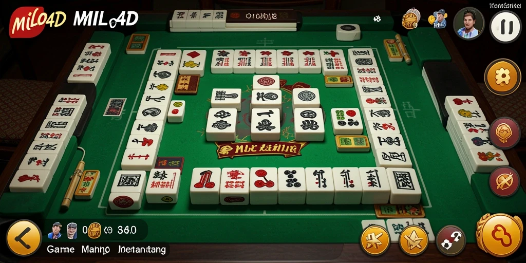 Screenshot gameplay MILO4D yang menunjukkan tantangan Mahjong yang menarik.