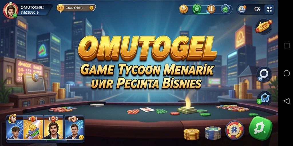Screenshot gameplay Tycoon di OMUTOGEL menunjukkan keseruan mengelola bisnis.