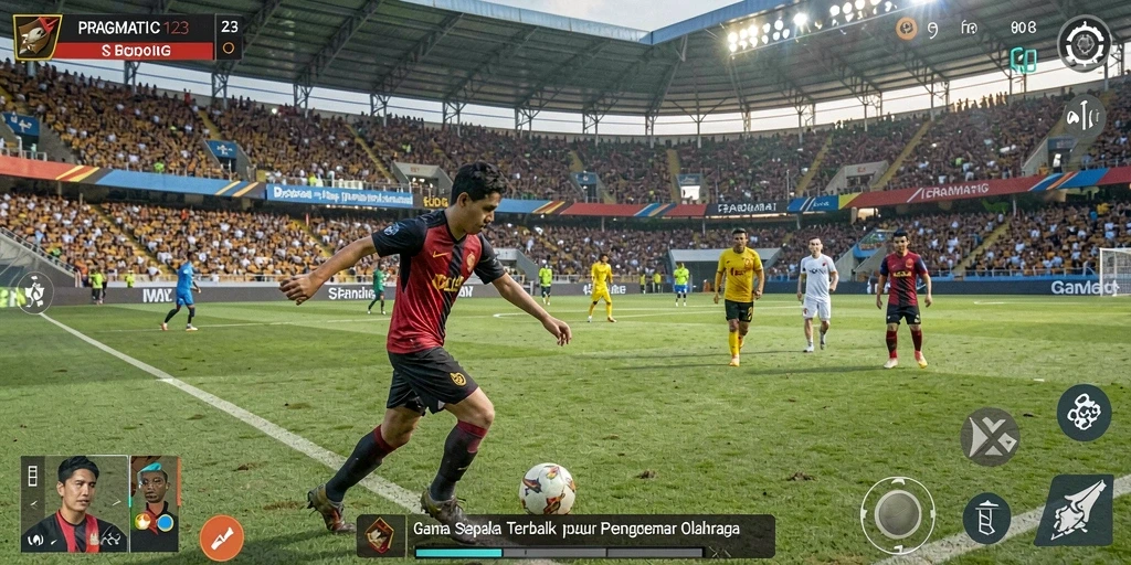 Screenshot PRAGMATIC123 menunjukkan momen aksi seru dalam pertandingan sepak bola.