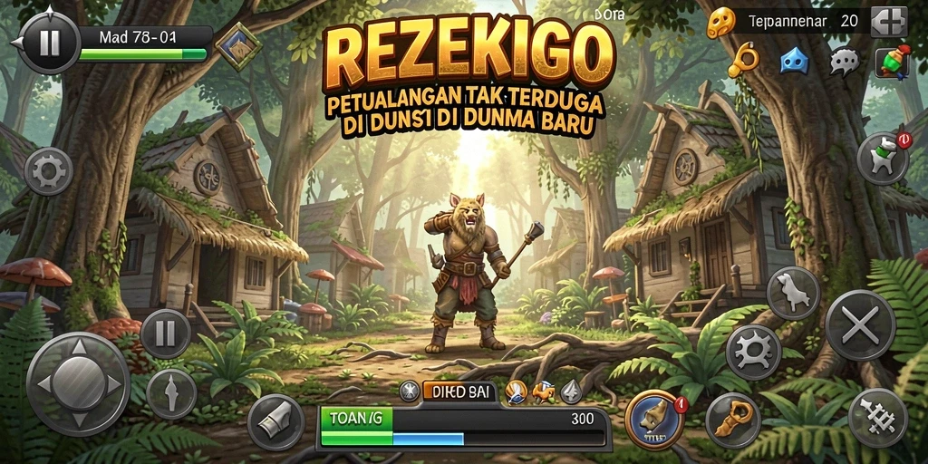 Tampilan gameplay seru dari REZEKIGO dengan tantangan menunggu.