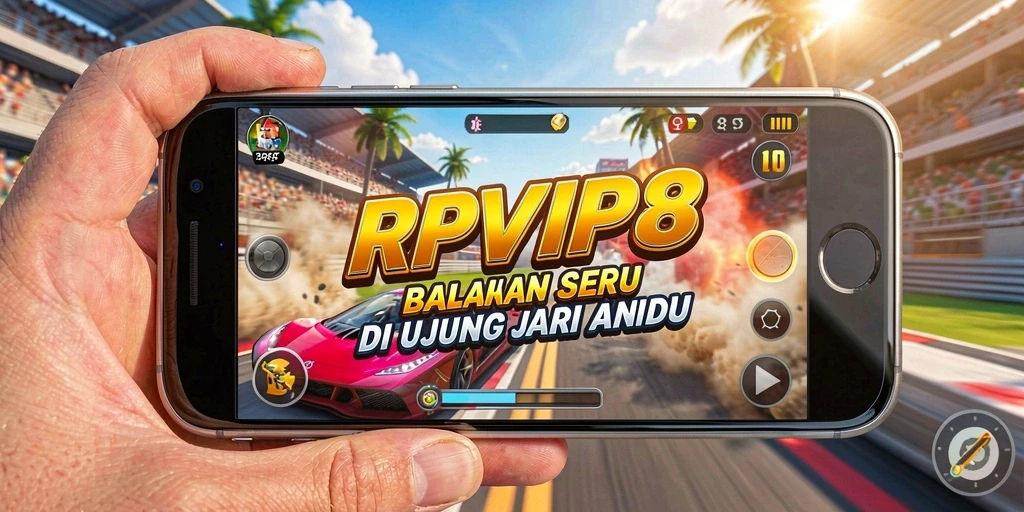 Tampilan gameplay RPVIP8 yang menegangkan dengan kecepatan tinggi.