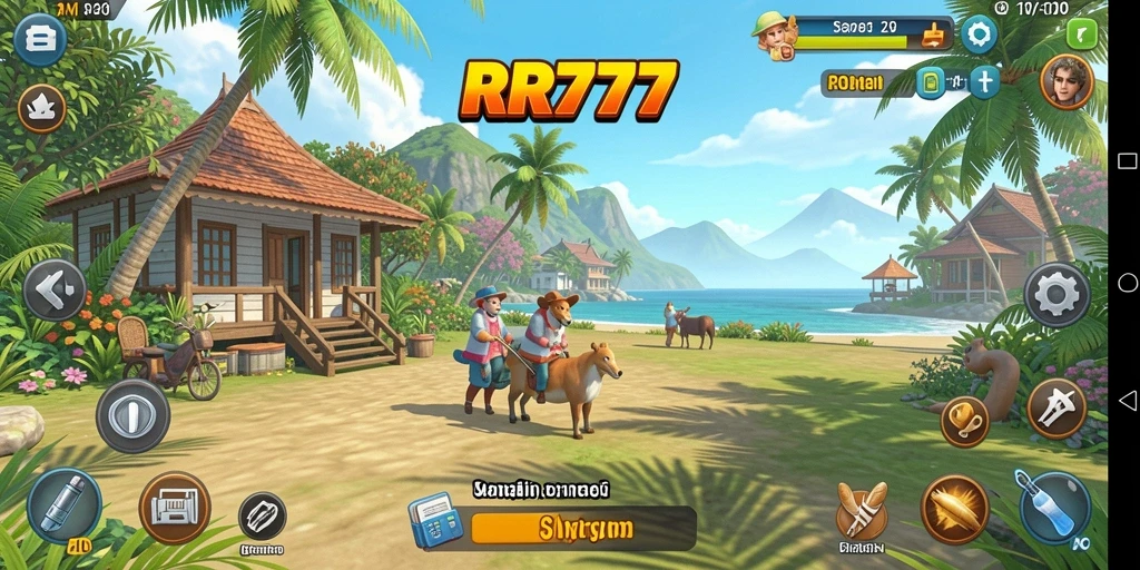 Tampilan gameplay seru dan penuh warna di RR777.
