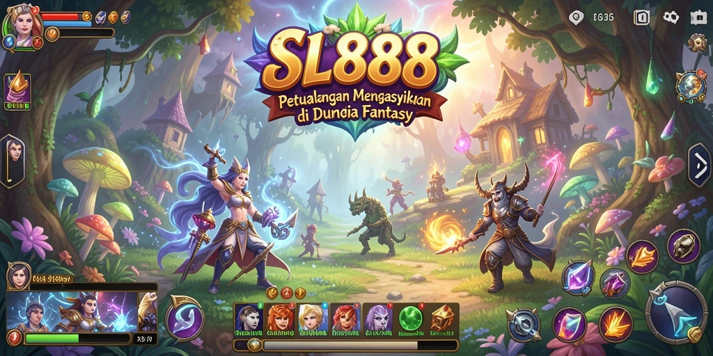 Tampilan gameplay SL888 dengan petualangan seru dan karakter unik.