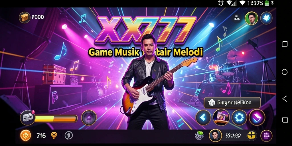 Tampilan gameplay mengasyikkan dari game musik XXX777.