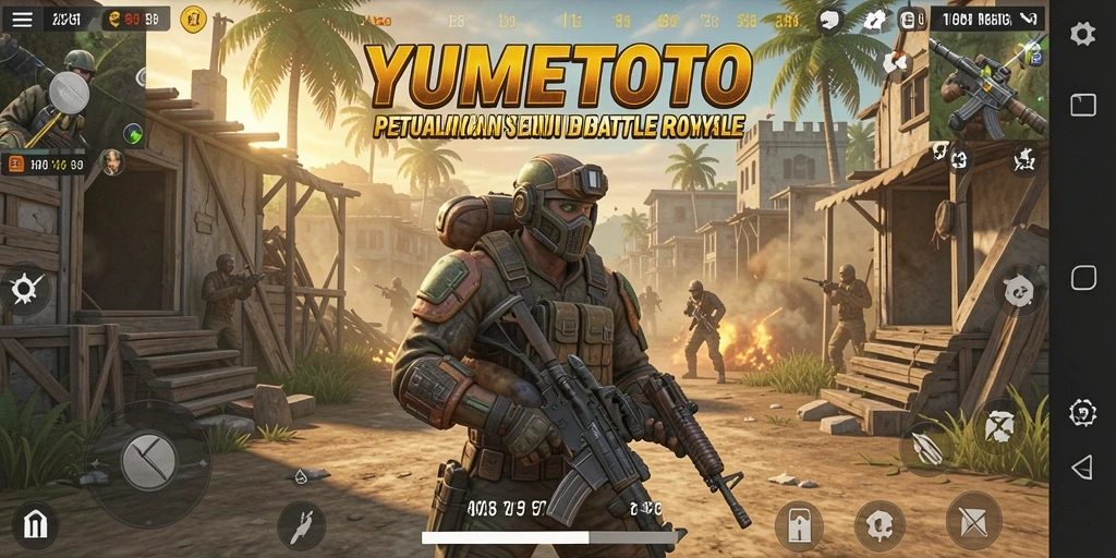 Gameplay seru dalam YUMETOTO dengan pertempuran intens Battle Royale.