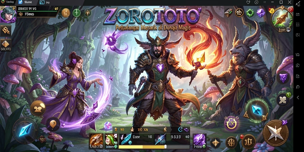 Screenshot ZOROTOTO menampilkan aksi petualangan yang mendebarkan.